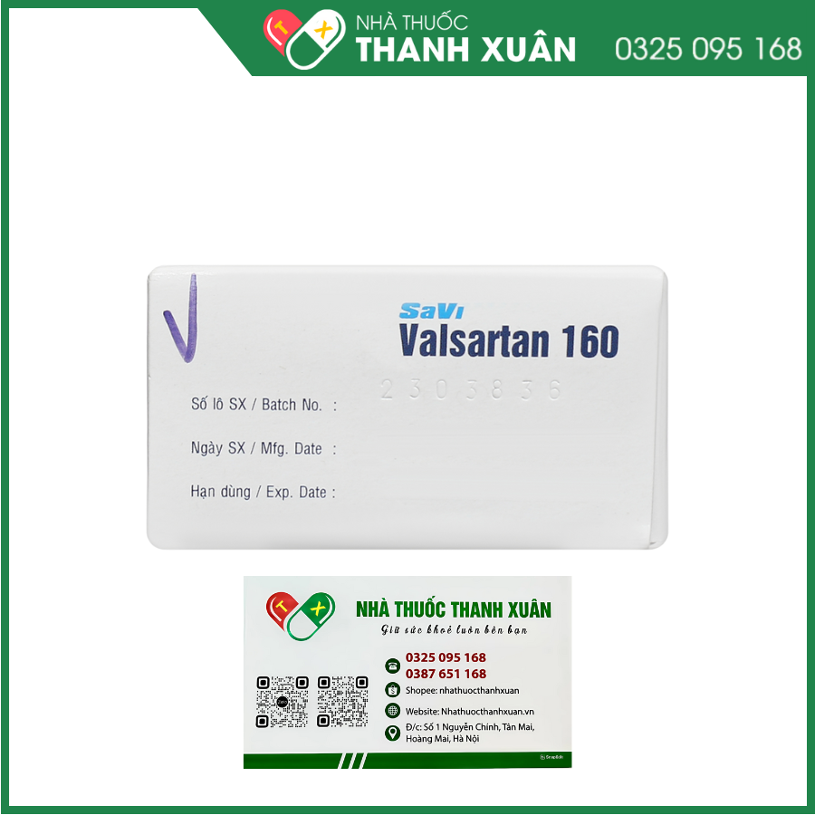 Savi Valsartan 160 điều trị tăng huyết áp, suy tim